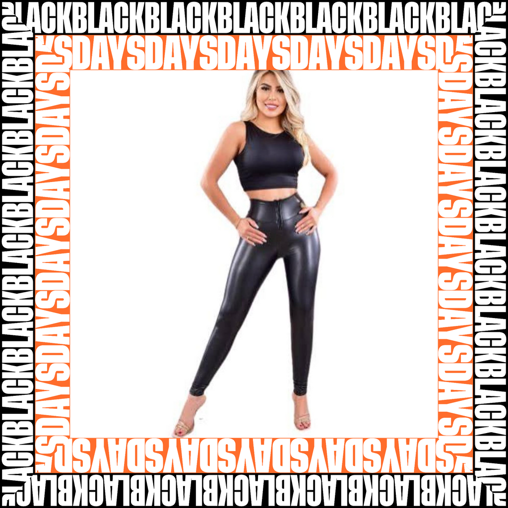 Leggins Licrado Y Moldeador Efecto Cuero